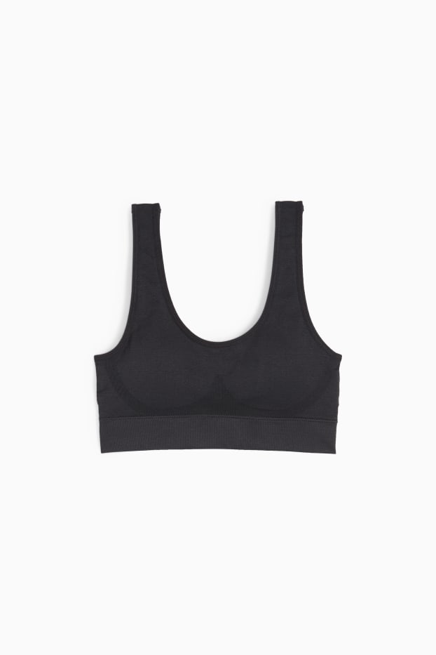 Dames - Bustier - gewatteerd - naadloos - zwart