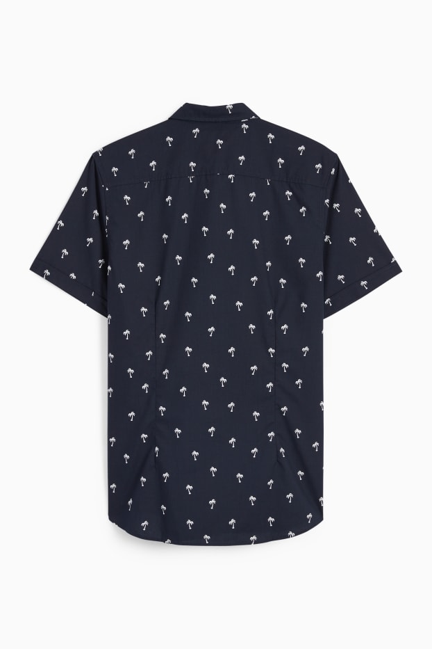 Home - Camisa - slim fit - coll kent - blau fosc