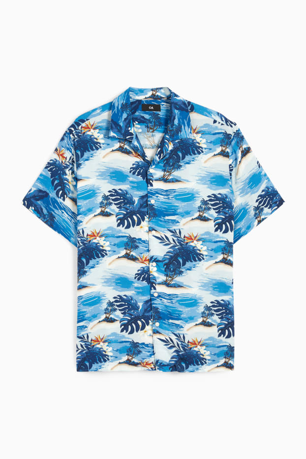 Herren - Hemd - Regular Fit - Reverskragen  - blau