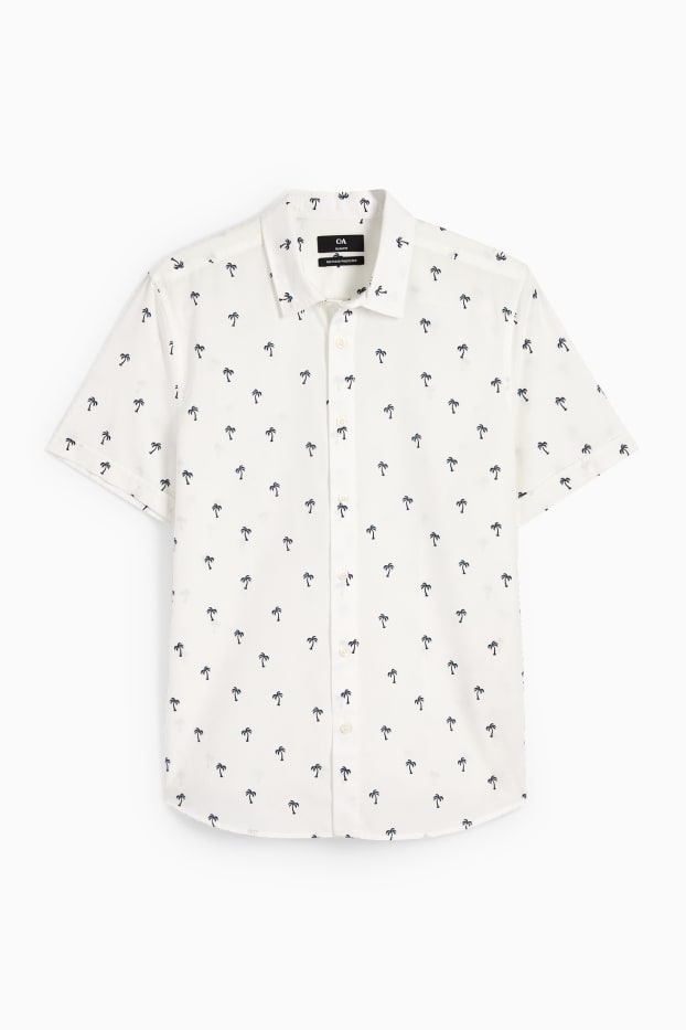 Home - Camisa - slim fit - coll kent - blanc trencat