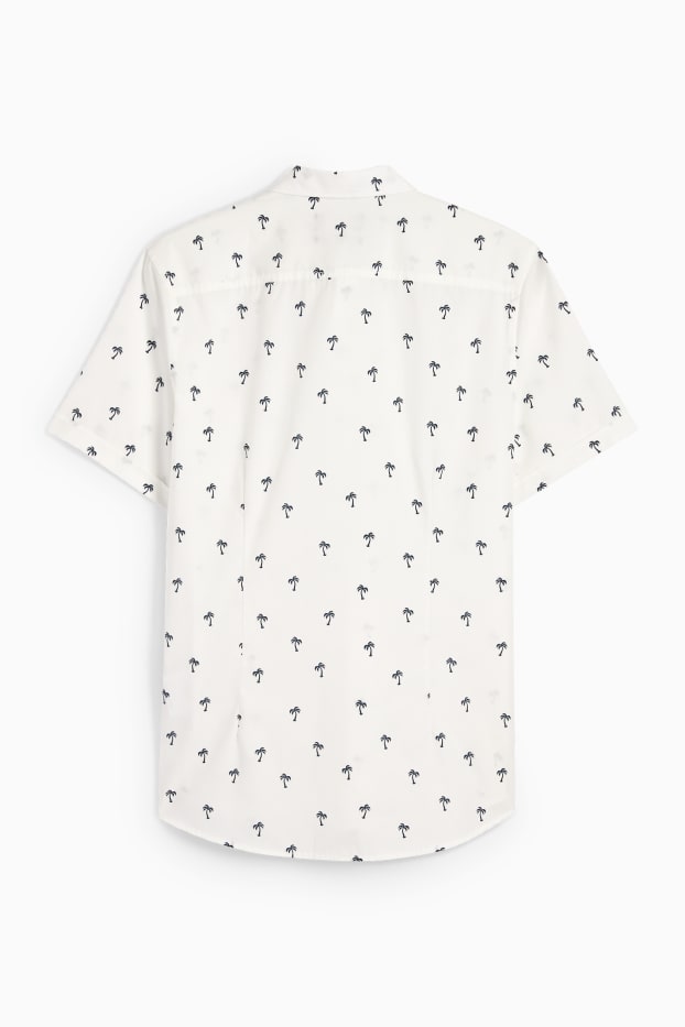 Home - Camisa - slim fit - coll kent - blanc trencat
