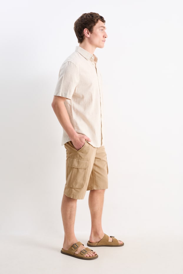 Hommes - Short cargo - beige