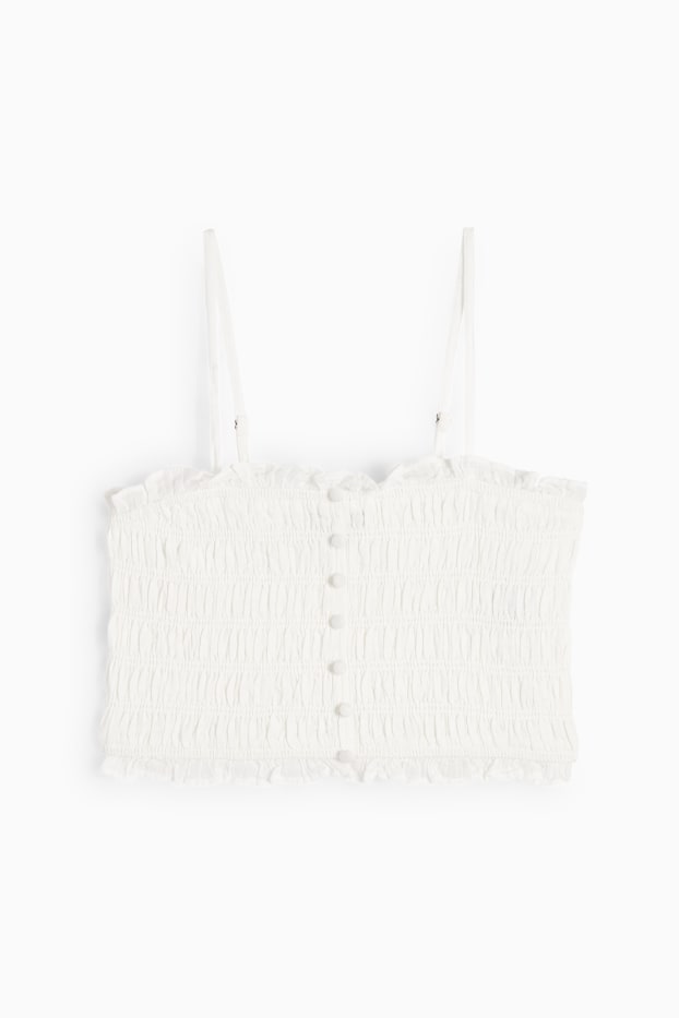 Damen - Crop Top - cremeweiß