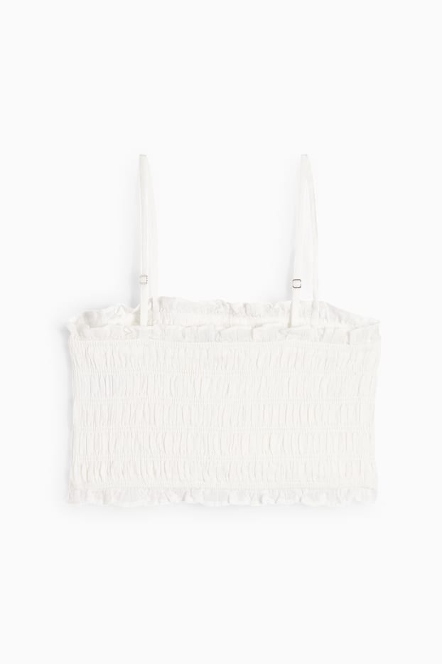 Damen - Crop Top - cremeweiß