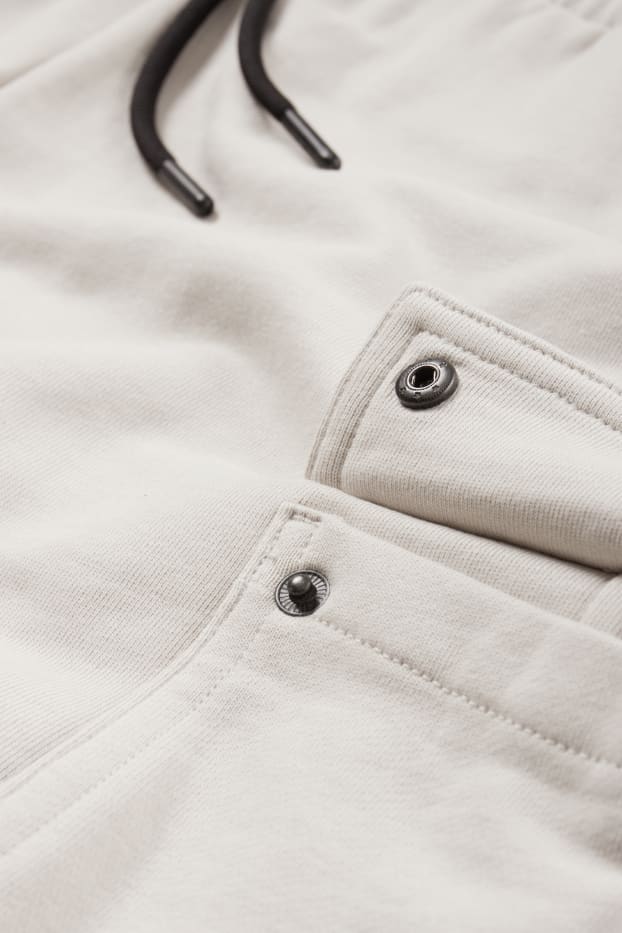 Hommes - Short cargo en molleton - gris clair