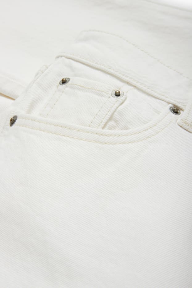 Dámské - Mom jeans - high waist - krémově bílá