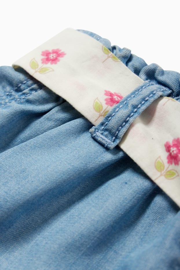Baby Mädchen - Baby-Shorts - Jeans-Look - hellblau