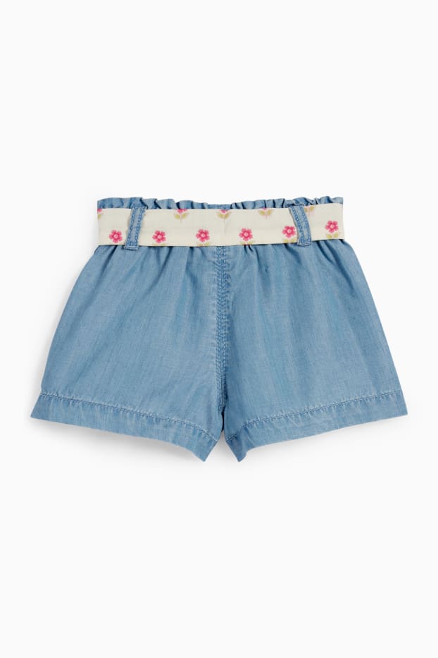 Baby Mädchen - Baby-Shorts - Jeans-Look - hellblau