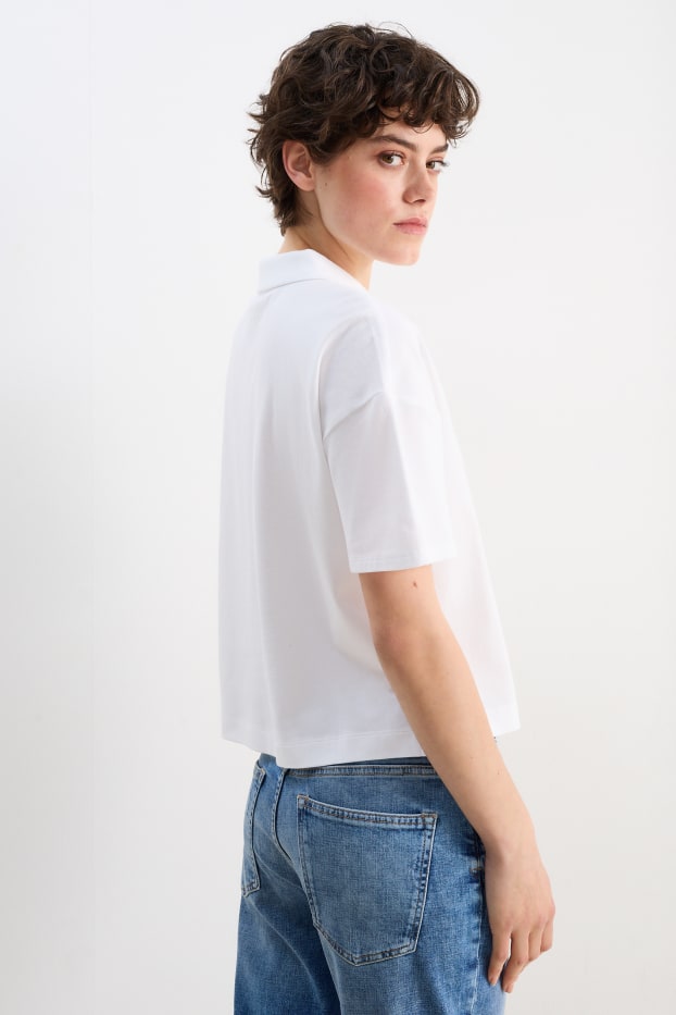 Women - Basic polo shirt - white