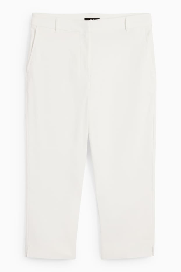 Dona - Pantalons pirata - mid waist - slim fit - blanc trencat