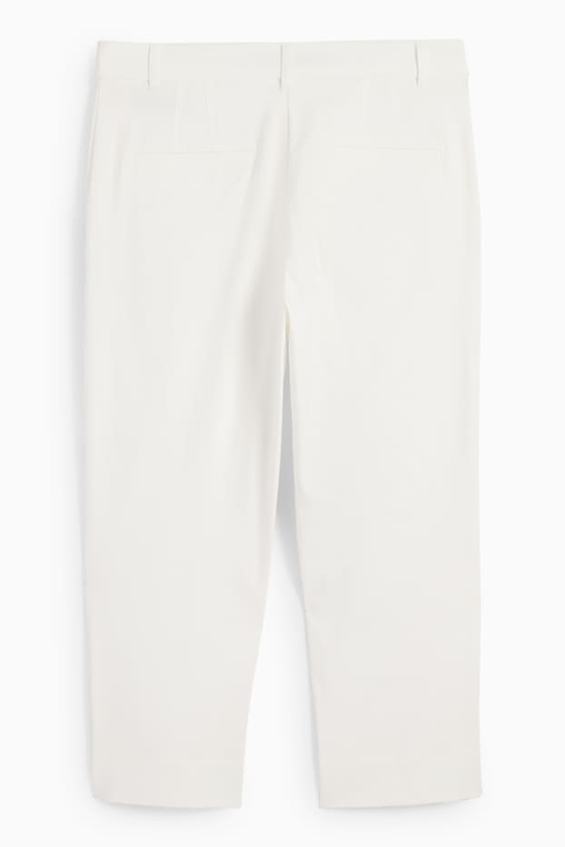 Dona - Pantalons pirata - mid waist - slim fit - blanc trencat