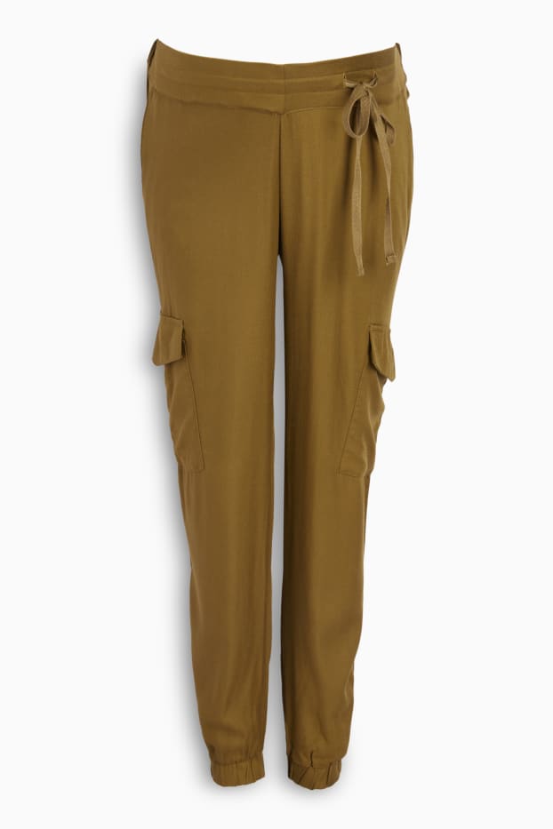Damen - Umstands-Cargohose - khaki
