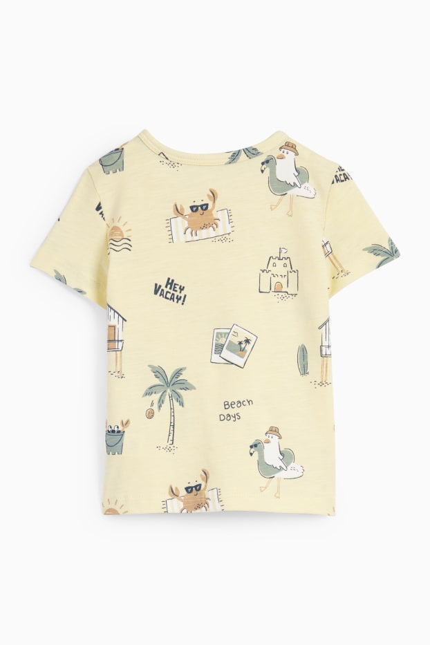 Bebeluși - băieți - Plajă - tricou cu mânecă scurtă bebeluși - galben deschis