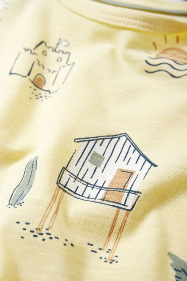 Bebeluși - băieți - Plajă - tricou cu mânecă scurtă bebeluși - galben deschis