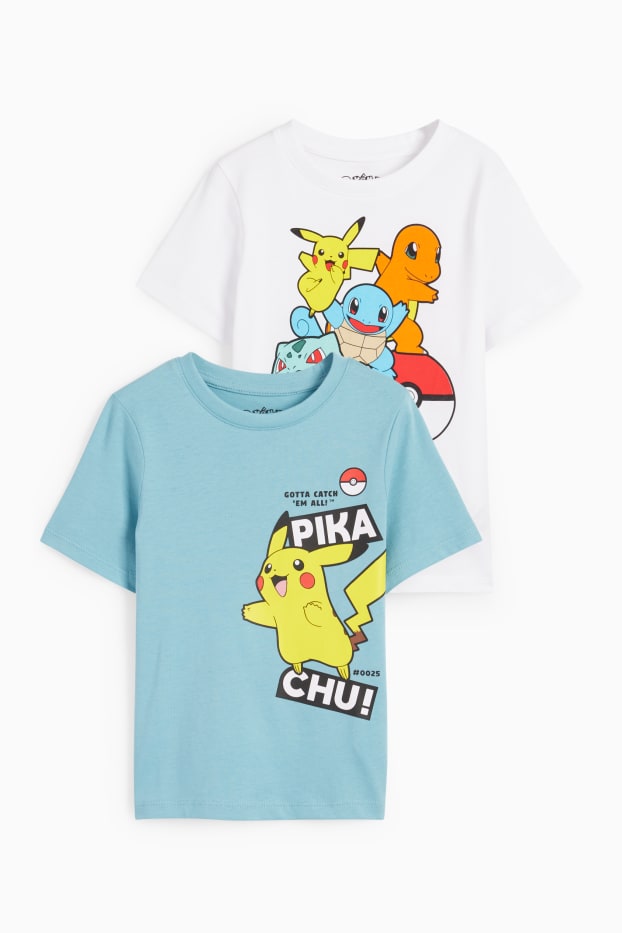 Dzieci chłopcy - Wielopak, 2 szt. - Pokémon - koszulka z krótkim rękawem - niebieski