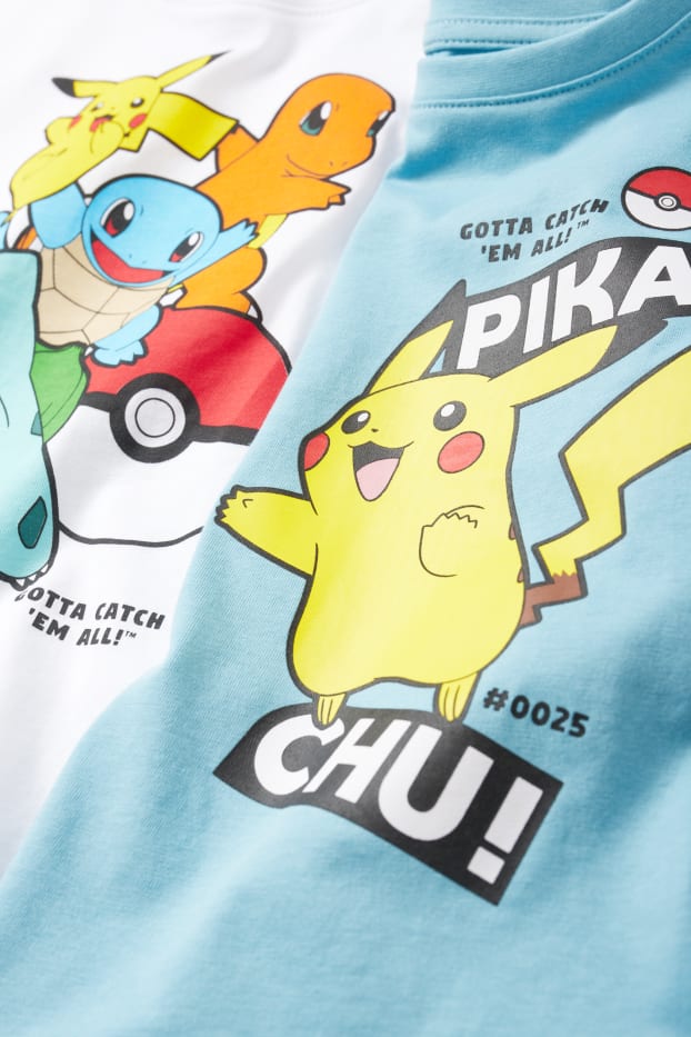 Dzieci chłopcy - Wielopak, 2 szt. - Pokémon - koszulka z krótkim rękawem - niebieski