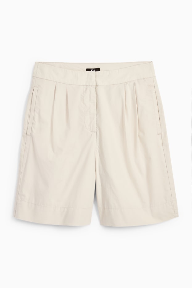 Femmes - Short - high waist - beige clair