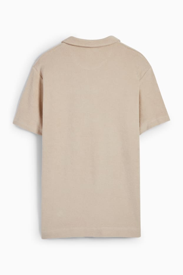 Men - Terry cloth polo shirt - beige