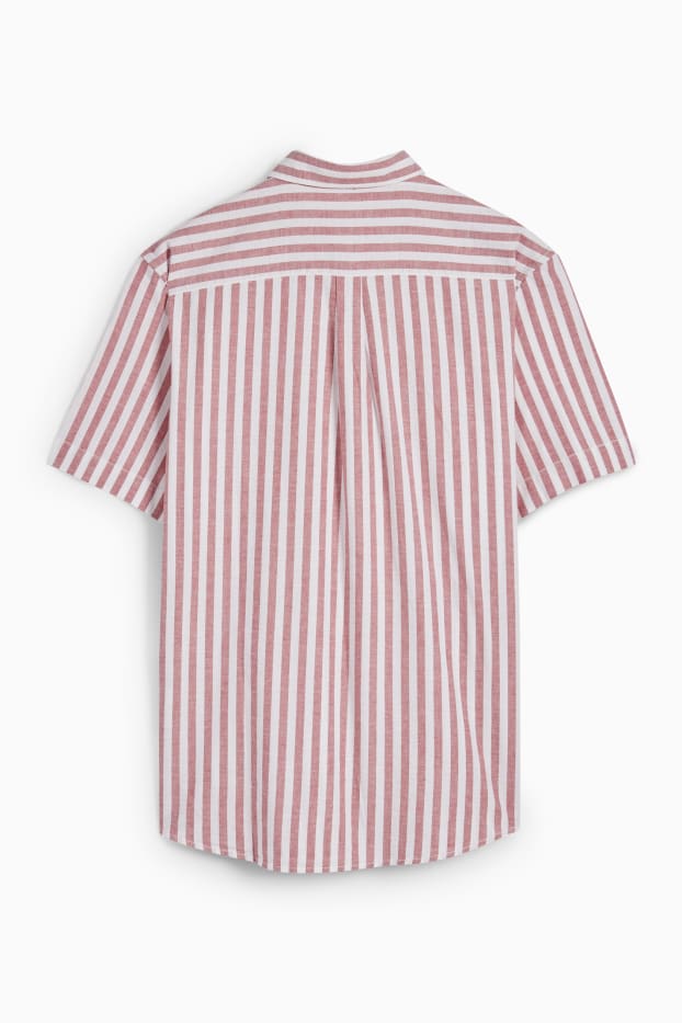 Men - Shirt - regular fit - Kent collar - striped - red