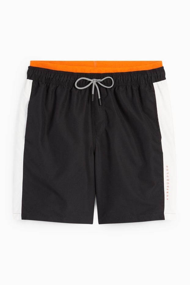 Hommes - Short de bain - look deux-en-un - noir