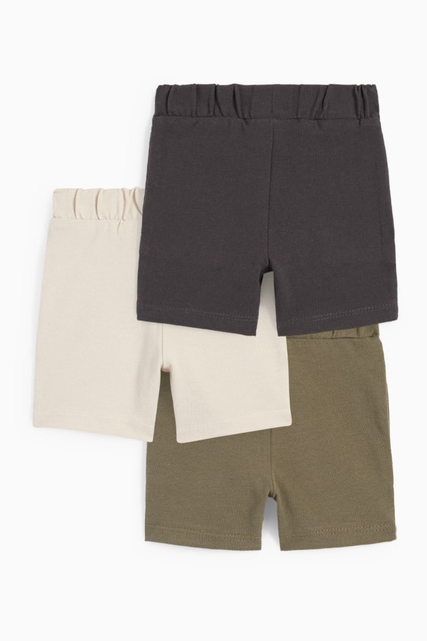 Bébés garçons - Lot de 3 - shorts bébé - vert foncé
