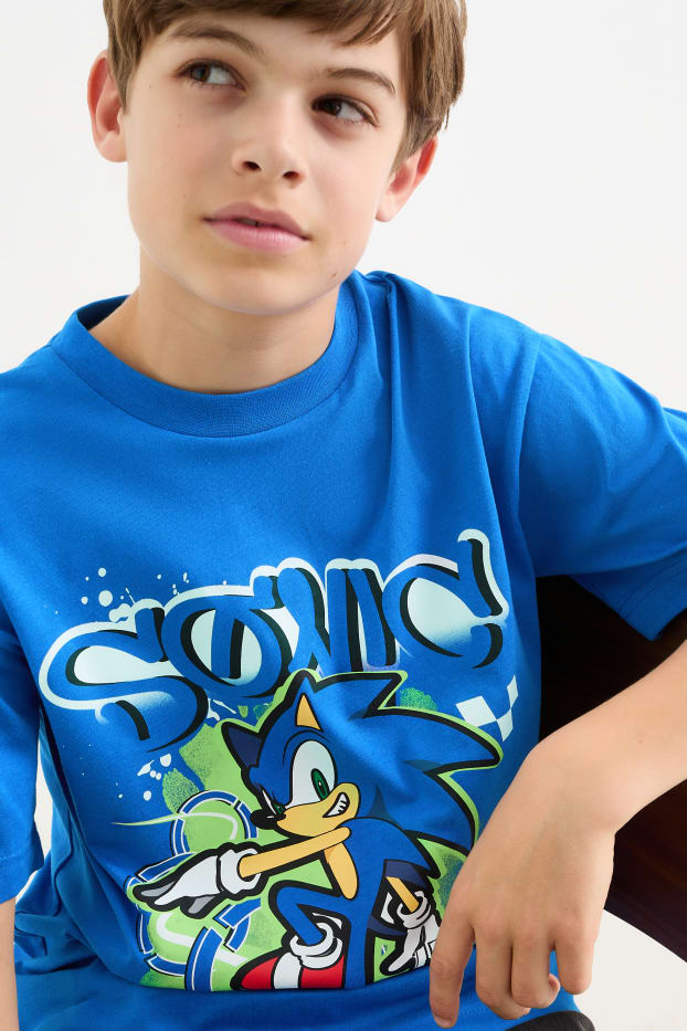 Kinderen: jongens - Set van 2 - Sonic - T-shirt - blauw