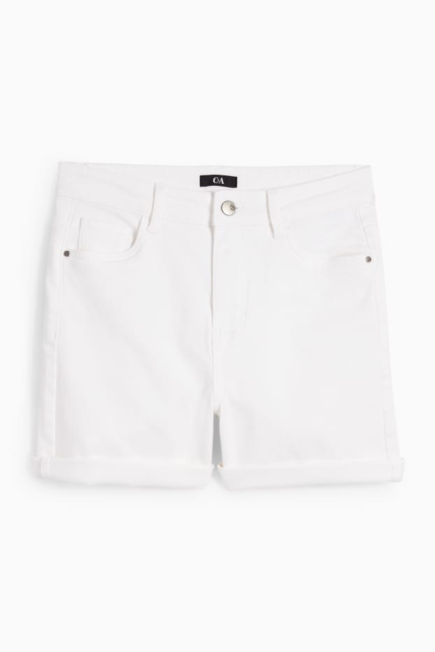Dona - Texans curts - high waist - blanc trencat