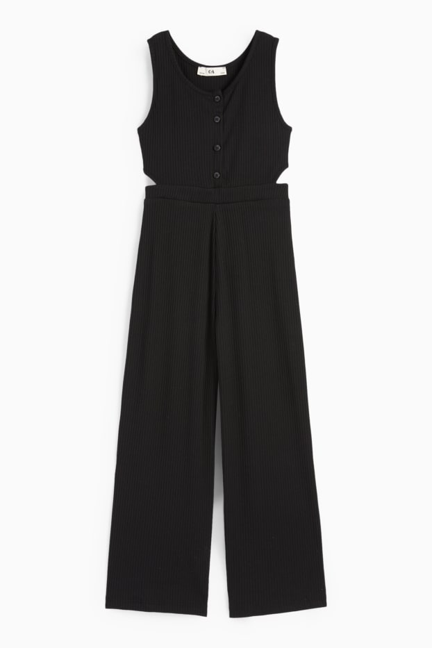 Children Girls - Jumpsuit with cut-outs - black