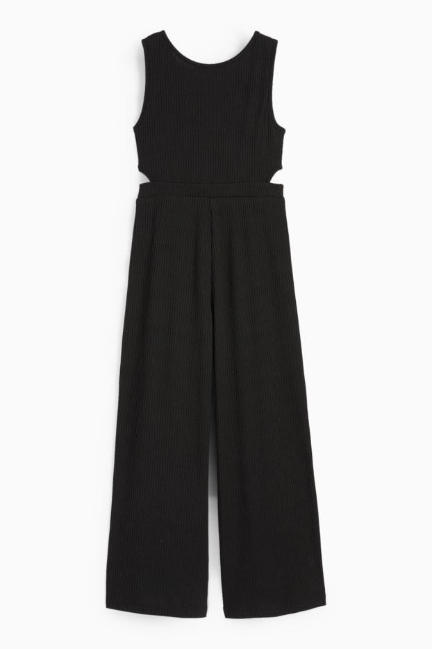 Children Girls - Jumpsuit with cut-outs - black