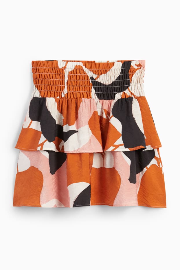 Dames - Minirok - met patroon - havanna