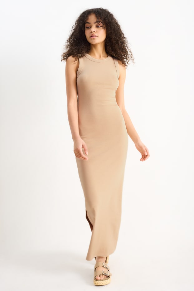 Femmes - Robe moulante - beige