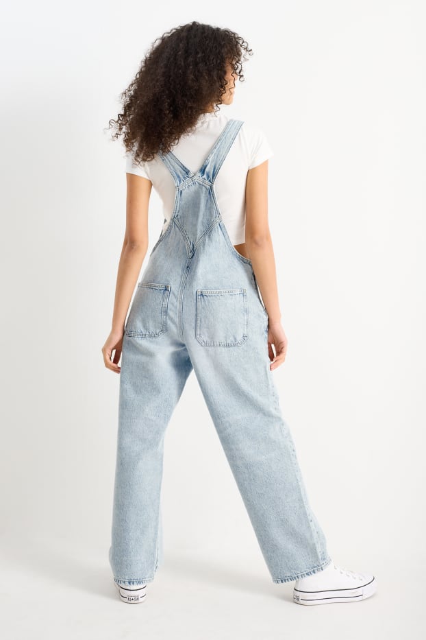 Women - Denim dungarees - relaxed fit - denim-light blue