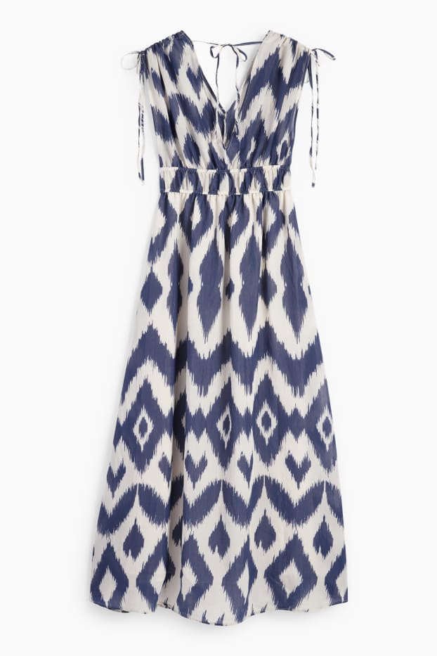 Women - A-line dress - patterned - blue