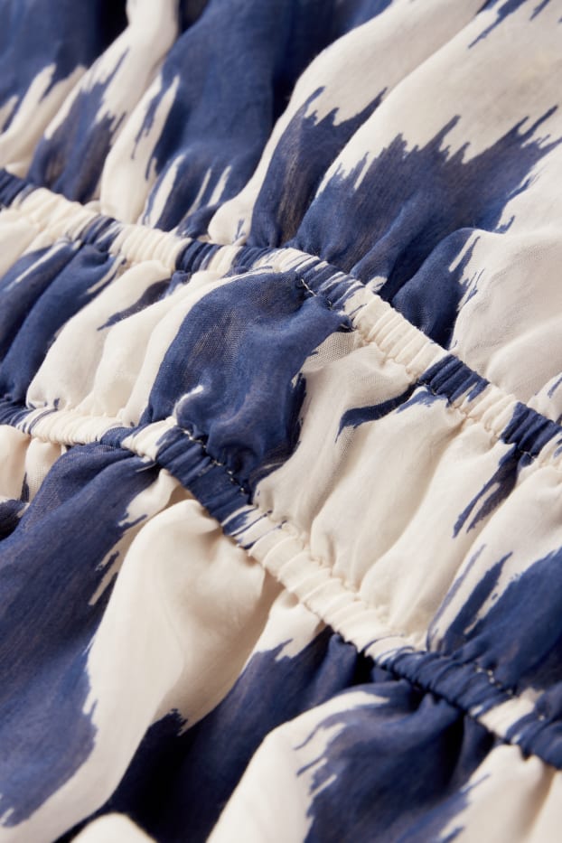 Women - A-line dress - patterned - blue