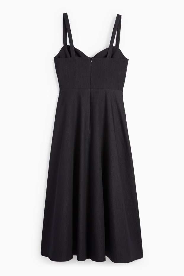 Women - Fit & flare dress - denim look - dark blue