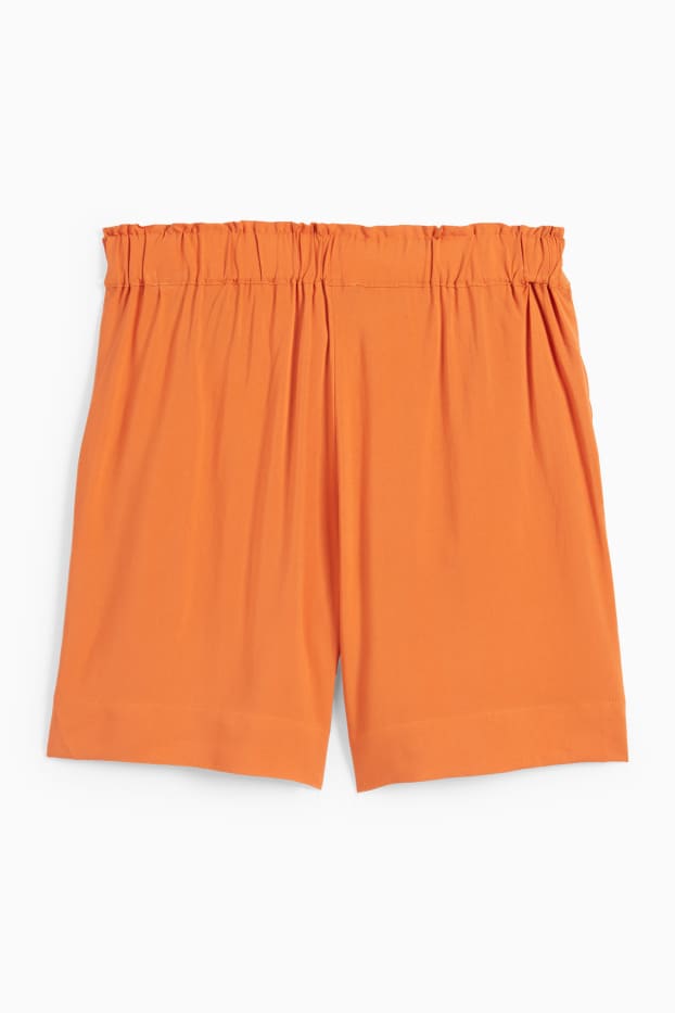 Women - Shorts - mid-rise waist - dark orange