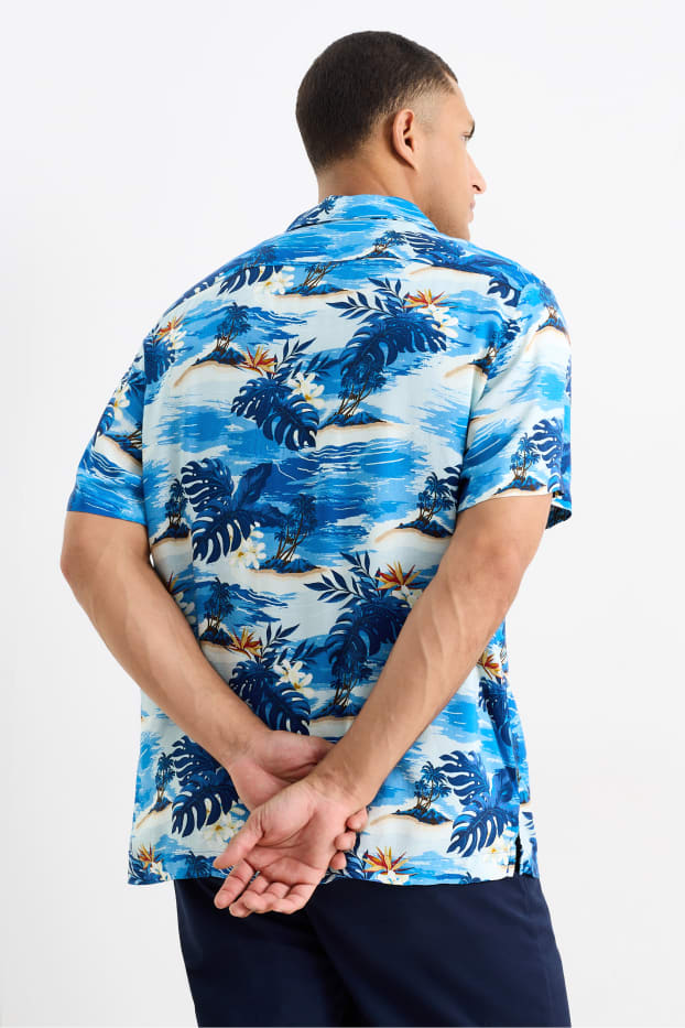Herren - Hemd - Regular Fit - Reverskragen  - blau