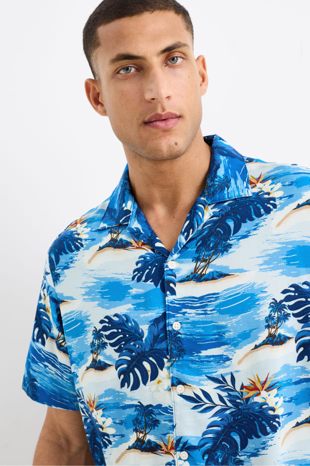 Herren - Hemd - Regular Fit - Reverskragen  - blau