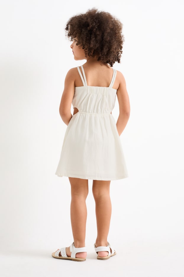 Kinder Mädchen - Kleid - cremeweiß