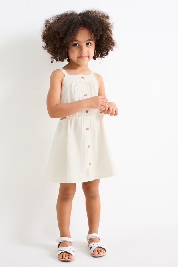 Kinder Mädchen - Kleid - cremeweiß
