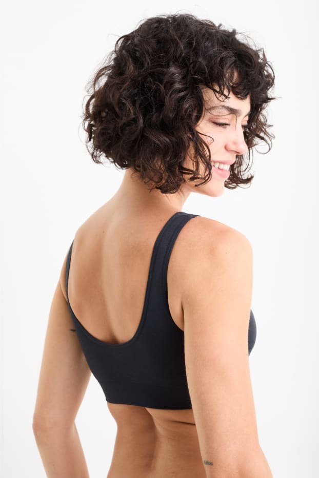 Dames - Bustier - gewatteerd - naadloos - zwart