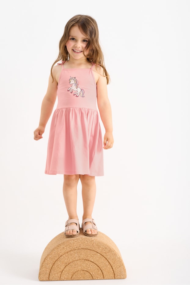 Copii - Fete - Multipack 3 buc. - unicorn - rochie - roz / albastru