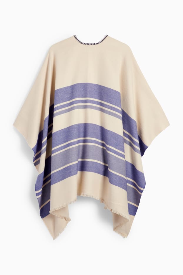 Femmes - Poncho - à rayures - violet