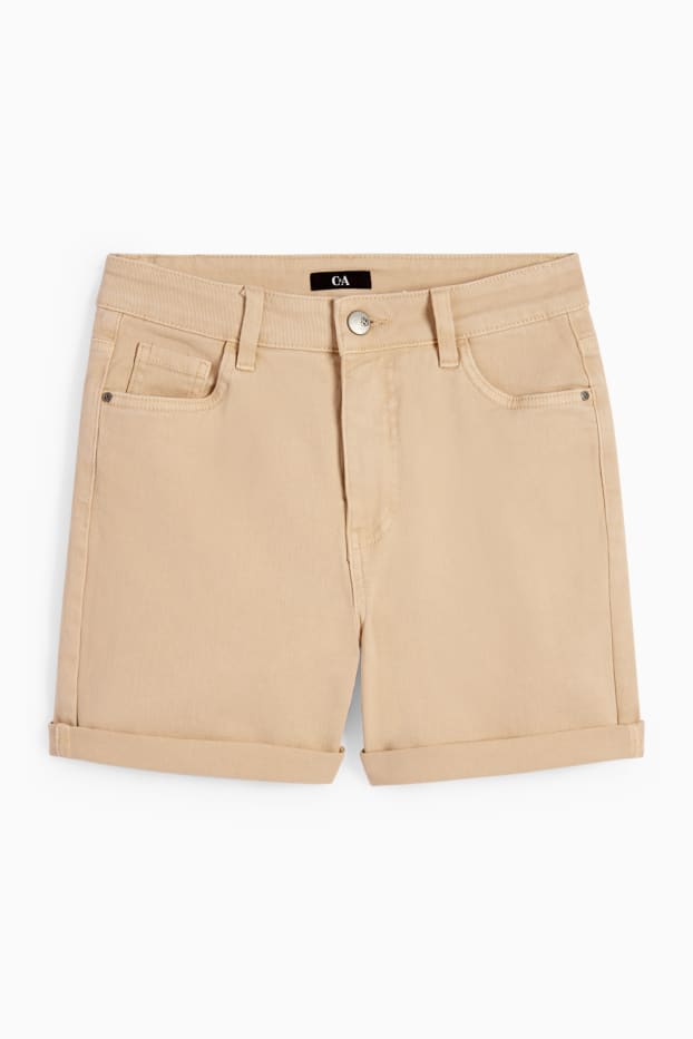 Femmes - Short - high waist - beige