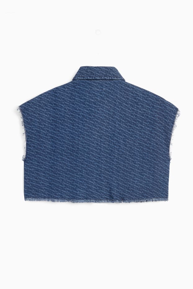Femei - Bluză din denim polițist - cu model - denim-albastru