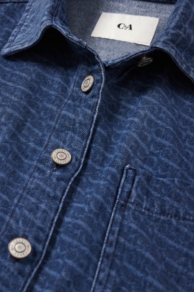 Femei - Bluză din denim polițist - cu model - denim-albastru