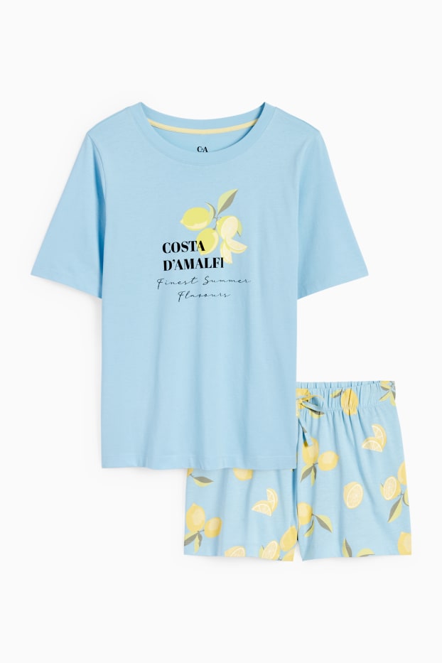 Women - Short pyjamas - light blue