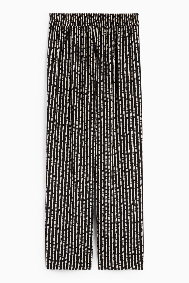 Mujer - Pantalón de tela - high waist - wide leg - estampado - negro