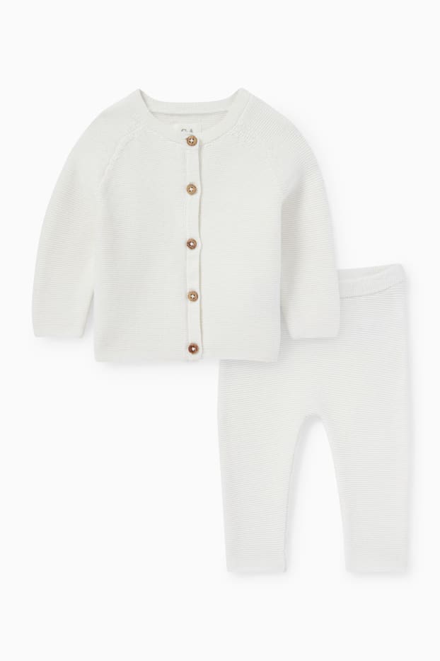 Baby Girls - Baby outfit - 2 piece - cremewhite