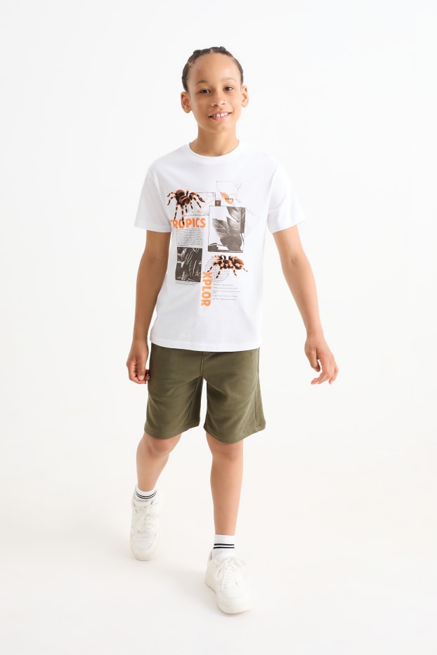 Bambini - Confezione da 2 - shorts di felpa - kaki